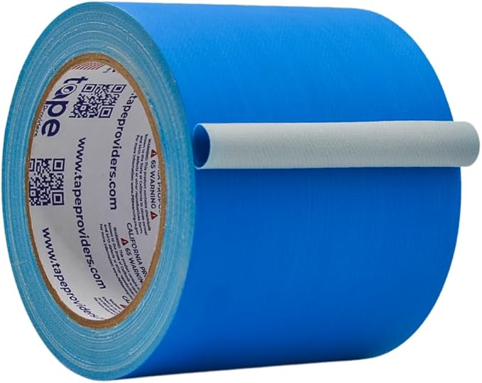 WOD GTC12 Gaffer Tape, Light Blue Low Gloss Finish Film, 4 inch x 60 ft. Residue Free, Non Reflective Cloth Fabric, Secure Cords, Water Resistant, Photography, Filming Backdrop, Production