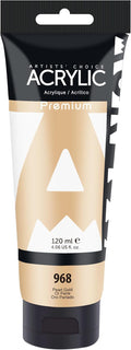 AUREUO Pearl Gold Acrylic Paint, 4 Fl Oz / 120ml Single Tube, Rich Pigment Metallic Craft Paints for Canvas, Rocks, Wood, Ceramic, Fabric