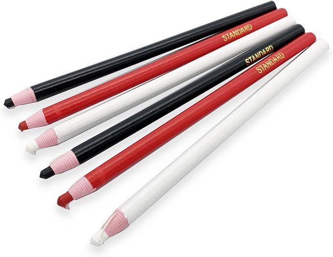 Sewing Mark Pencil 6PCS White/Black/Red 3Colors Invisible Erasable Fabric Pencils For Leather Cut Marks Student Drawing Tailor Marks