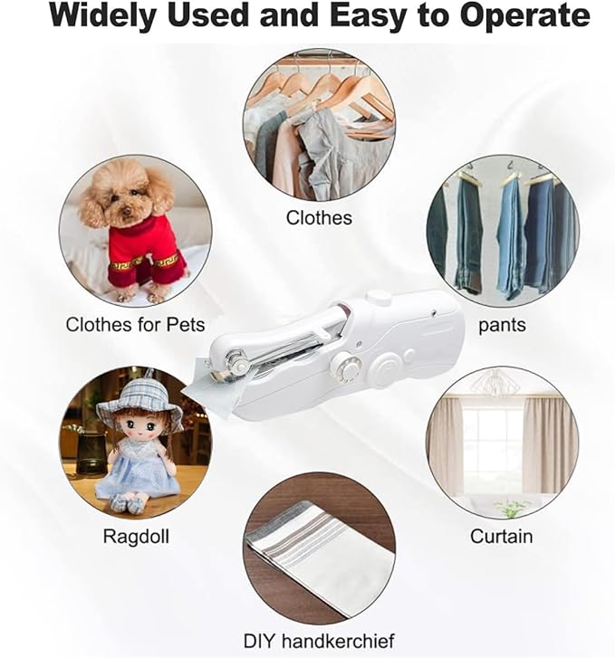 Handheld Sewing Machine, Portable Mini Sewing Machines for Beginners, Quick Stitching with Accessory Kit, Electric Sewing Machine for DIY Projects at Home or Travel