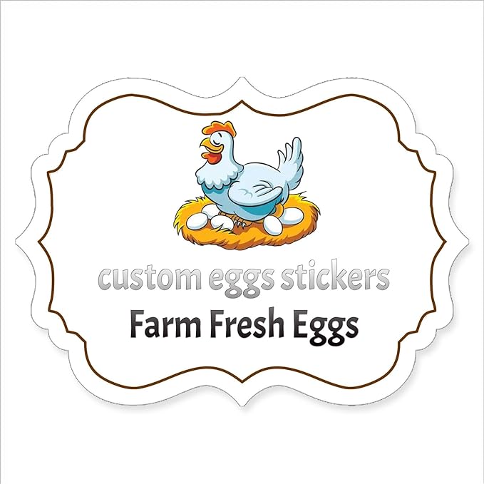 Made in USA 3inch Custom Carton Stickers Labels for Egg, Personalized Chicken Egg Carton Packaging Sticker Label