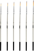Script Liner Paintbrush 6 PCS Highly Flexible Liner Brush Extra Long Fine Point Tip Pinstriping Scroll Outlining Brush for Acrylic Watercolor Oil Gouache