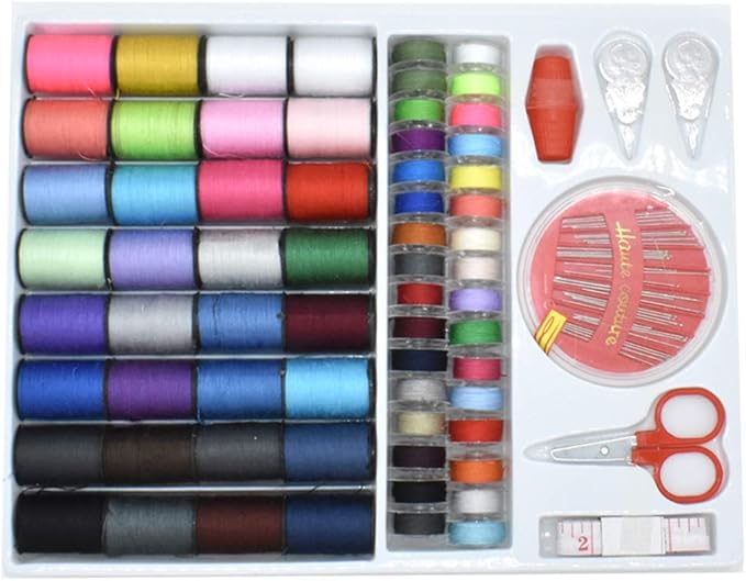 Sewing Kit with 100 Basic Sewing Accessories, 64 Spools of Thread Mini Sewing kit for Beginners,Traveller, Emergency, Whole Family to Mend and Repair