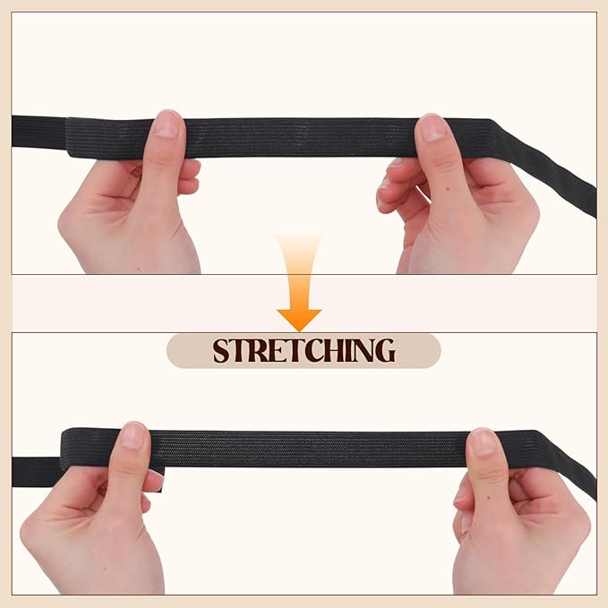 EBOOT 1 Pcs Elastic Spool (3/4 Inch X 11 Yard,Black)