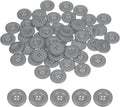 HARFINGTON 50pcs Sewing Button 28mm (1-1/8 Inch) 4 Holes Resin Thickened Round Crafting Replacement Buttons for Clothing DIY Crafts Decoration, Gray