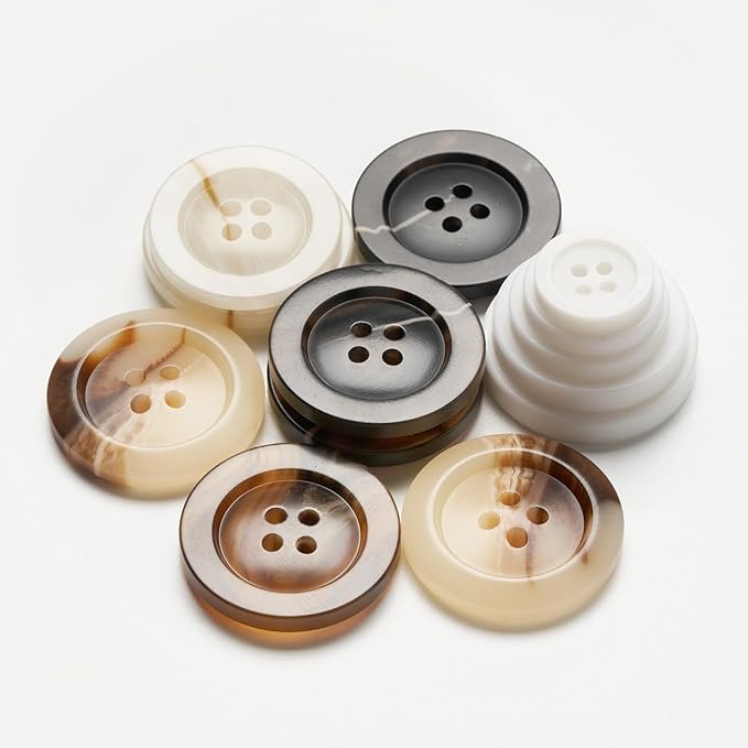 Sewing Buttons - Craft Buttons, 5 Sizes of 100 Pcs Versatile Buttons for Sewing, DIY Projects and Holiday Decoration (White)