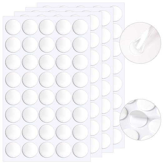 JANYUN 140 Pcs Double Sided Sticky Dots Removable Round Putty Clear Double Sided Tape for Crafts No Trace Sticky Tack Adhesive Tape (25 mm)