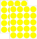 1.5" Round Colored Removable Stickers Labels - Yellow,Pack of 500