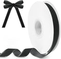 Black Velvet Ribbon, 5/8 inch 10 Yards Vintage Velvet Ribbons Perfect for Christmas Tree Ornaments, Gift Wrapping, Wedding Decoration, Bows, Sewing, Crafts, Wreath and More