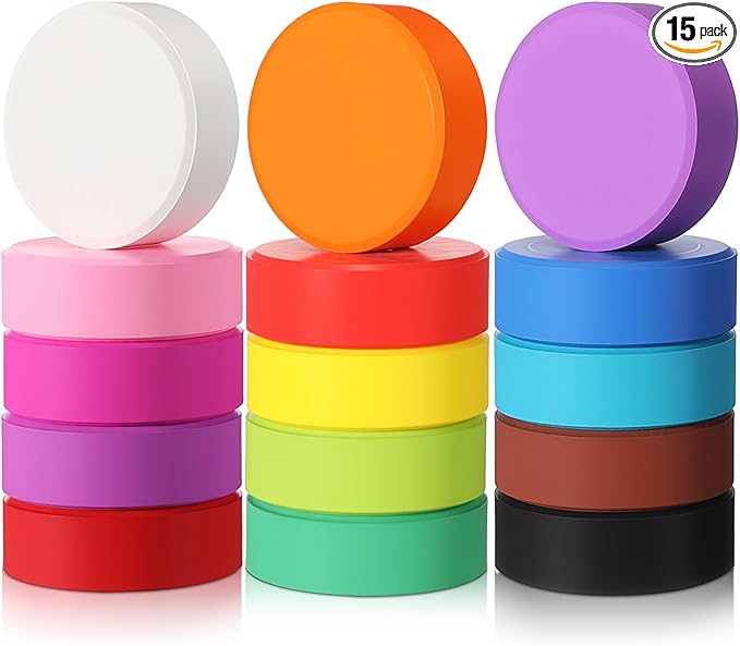 Nuanchu 15 Pcs Tempera Paint Cakes 15 Colors Tempera Paint Washable Art Supplies for Painting Drawing Crafts Activities