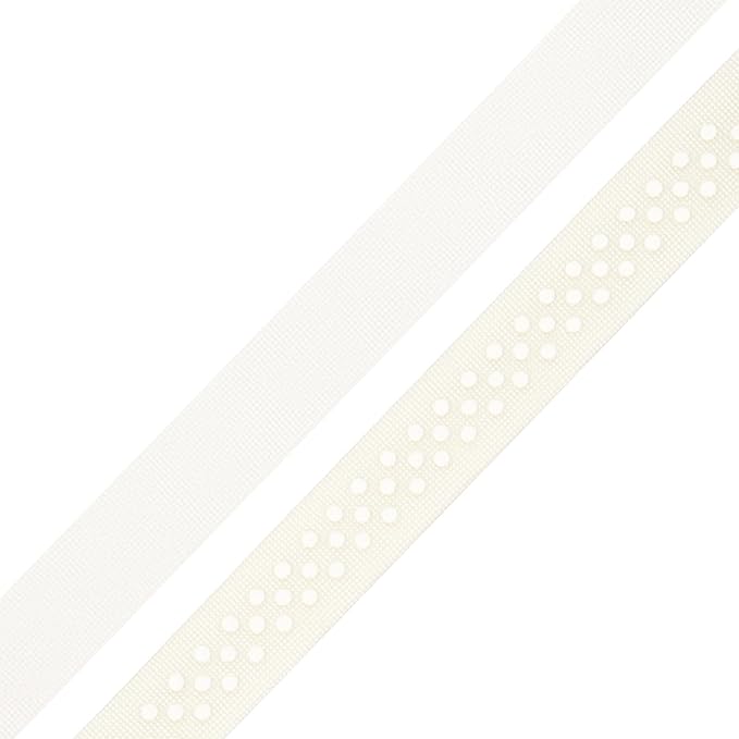 Mandala Crafts 1 Inch Elastic Silicone Gripper Tape for Clothing - 10 Yds Dotted Non Slip Elastic Band for Sewing - Off White Silicone Flat Fabric Stretchy Ribbon Straps