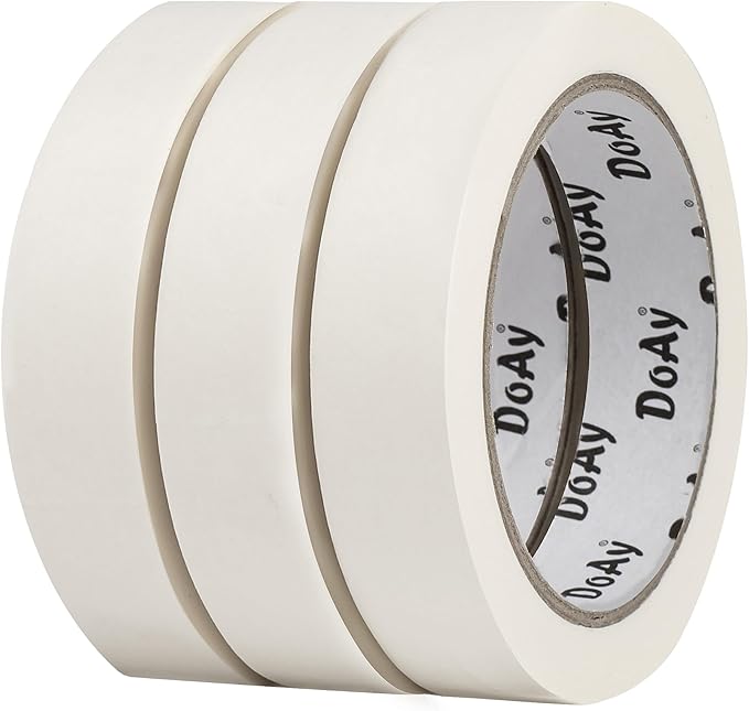 3 Pack White Masking Tape - Painters Tape 1 Inch Wide - Multi-Surface, Water Resistant, Indoor & Outdoor Use - 270FT Total - Artist Tape for Paint, Wall, Watercolor, Car, DIY (#4010)