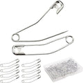 Quilt Safety Pin Curve 1.5 inch Sewing Supply Large Curve Safety Pin Quilt Stainless Steel Fabric Pin Baste for Quilting Knitting Sew Quilt Supply Quilting Pin 100PCS