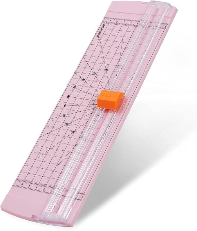 Rayson RC4000P-US Paper Cutter Trimmer, A4 Size (12 inch) Paper Cutter for Coupon, Craft Paper and Photos (Light Pink)