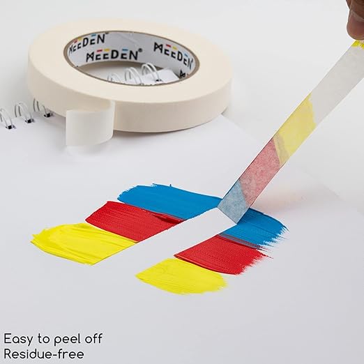 MEEDEN 10 Packs White Artist Tape, 1.0" with Total 1804.5FT (550m) Masking Art Tape for Watercolor Painting Drafting Canvas Framing, Acid-Free Painters Tape, General Purpose for Craft, Office, School