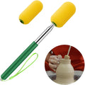 1 Pcs Telescoping Sponge Stick for Pottery – Remove Excess Water & Shape Pottery Pieces in Tall/Narrow Forms, with 2 Detachable Sponge Heads, Pottery Tool, 38" Long (1 Stick)