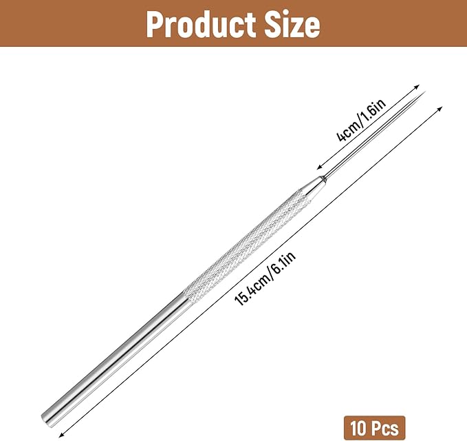 10PCS Ceramic Clay Needle Tools, Pottery Tool, Clay Detail Needles, Aluminum Alloy Sculpting Tools for Pottery, Ceramic, Polymer Clays, DIY Craft, and Intricate Carving