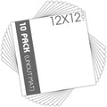 Mat Board Center, Pack of 10 12x12 White Uncut Mat Boards, Acid-Free Backing Matte Boards for Frames, Prints, Photos, Pictures