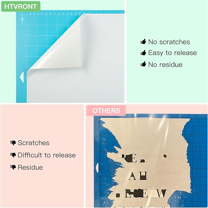 HTVRONT Cutting Mat, 3 Pack Cutting Mat 12x24(Standard, Light, StrongGrip) Compatible with Cricut Maker 3/Maker 4/Maker/Explore 3/4/Air 2/One, Variety Adhesive Sticky Cutting Mats Accessories