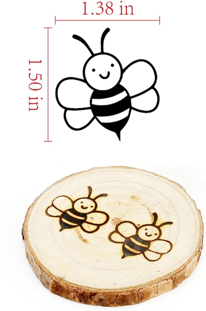 AIMOADO Honeybee Branding Iron Stamp, 1 1/2" Wood Branding Iron Personalized Logo for Meat, Burger, Wood, Hats with Full Set Tools