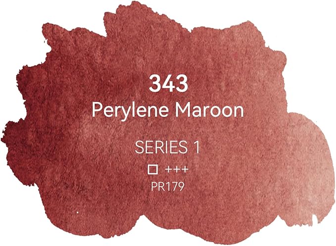 PHOENIX Professional Watercolor Paint - Single Watercolor Half Pan - Perylene Maroon 343