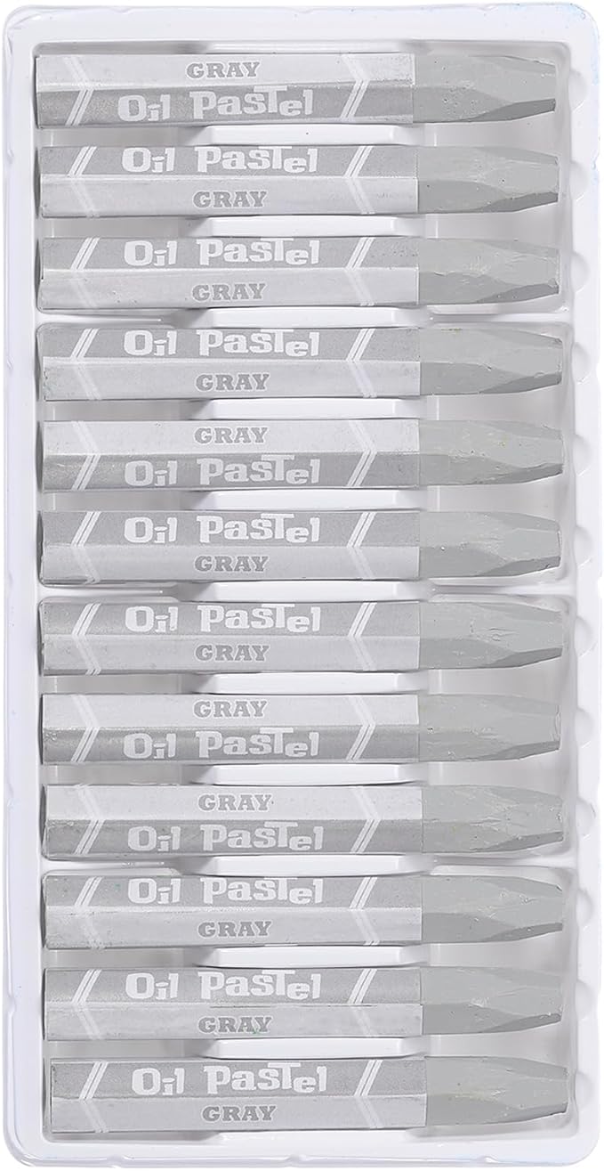 PATIKIL Gray Oil Pastels, 48Pcs Soft Oil Crayons Pastels Stick Vibrant and Creamy Art Supplies Bulk for Artists Beginners Art Painting Drawing Blending Graffiti Gallery