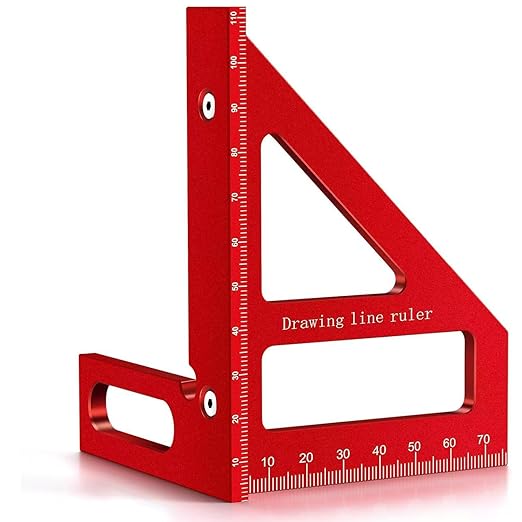 3D Multi-Angle Measuring Ruler, High Precision 45/90 Degree Aluminum Alloy Woodworking Square, Layout Tool with Scale for Carpentry, Engineering & DIY Projects