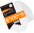CONDA Canvases for Painting 8 x 10 inch, 48 Pack Value Bulk Blank White Canvas Boards, Primed, 100% Cotton, Acid Free Artist Canvas Panels for Painting Acrylics Watercolor & Oil