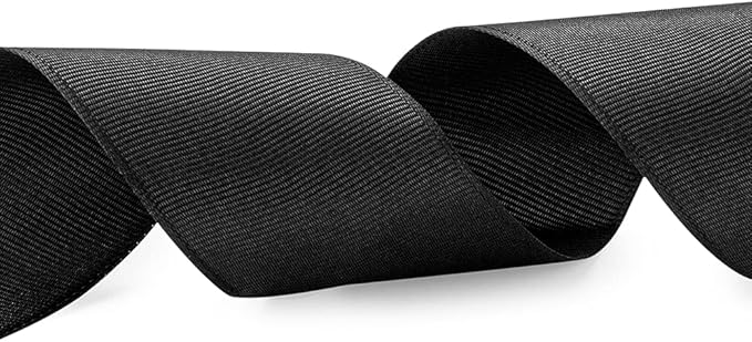LIUYAXI 2" X 50 Yards Solid Black Grosgrain Ribbon, Perfect for Crafts, Wedding Decor, DIY Hair Accessories, Sewing, Gift Package Wrapping and More
