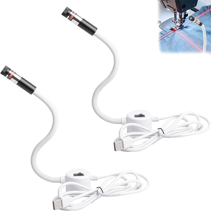Magnetic Positioning Quilting Laser Light for Sewing Machine, Sewing Machine Laser Guide, Red Guide Line Tool, Rotating Lazerguided Stitching Accessory with Dot/Straight/Crosshair (SC)