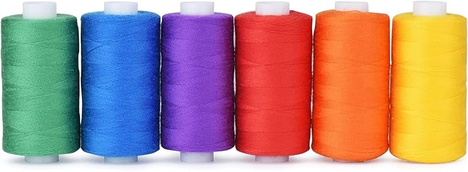 Simthread All Purpose Thread Polyester 400 Yards (6 Basic Colors)