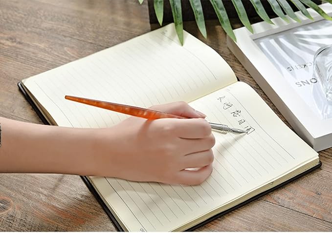 Gullor Resin Dip Pen Handcrafted Calligraphy Set with 33 Nibs for Art, Signatures, Drawing, Caligraphy Kits for Beginners (Brown)