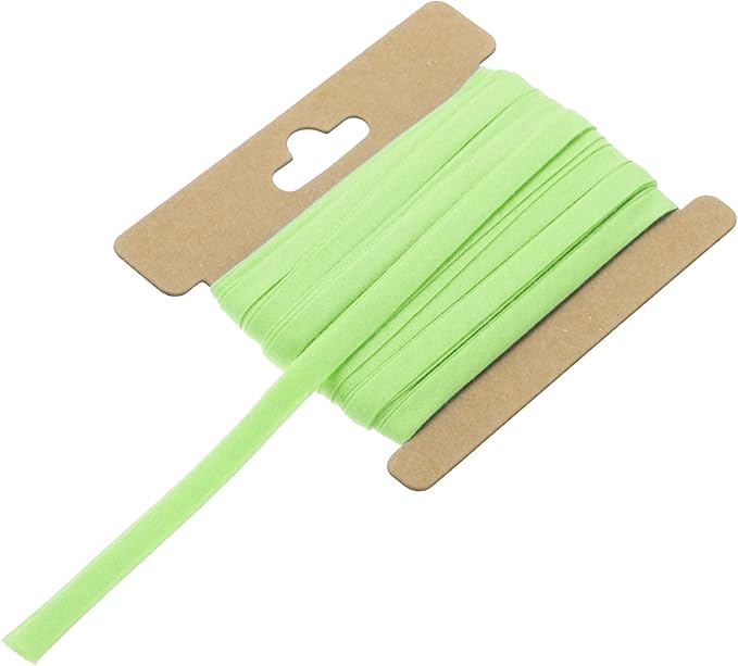 MECCANIXITY 1/4 Inch Double Fold Bias Tape Continuous Bulk Cotton Bias Tape for Sewing Seaming Quilting Hemming Binding Crafts (Green 6 Yards)