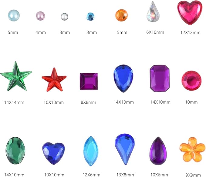 Gem Stickers, 3897Pcs Rhinestone Stickers Stick on Gems for Crafts Self Adhesive Jewels with Multicolor and Assorted Size