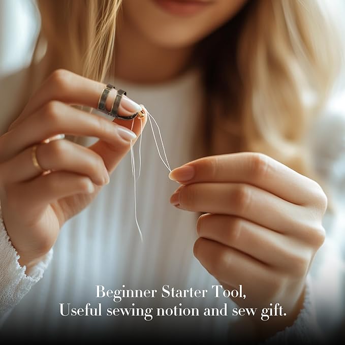 ZESION 4Pcs Sewing Thimbles, Adjustable Metal Thimbles for Hand Sewing Finger Protector, Quilting Craft Accessories for Knitting Needlework DIY Tools, Bronze(2 Sizes, S/M)