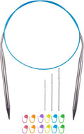 Circular Knitting Needles 32inches/80cm,Size US 10.75(7mm) Stainless Steel Round Knitting Needles for Handmade Knitting DIY