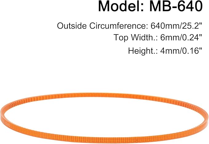uxcell 4pcs MB Series Standard Sewing Machine Belts MB-640 Motor Drive V Belt, 640mm / 25.2" Outside Circumference