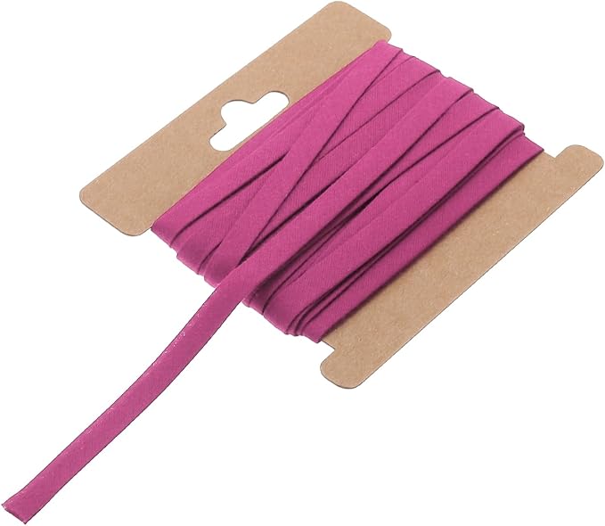 MECCANIXITY 1/4 Inch Double Fold Bias Tape Continuous Bulk Cotton Bias Tape for Sewing Seaming Quilting Hemming Binding Crafts (Rose Red 6 Yards)