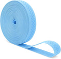 Mandala Crafts 1 Inch Elastic Silicone Gripper Tape for Clothing - 10 Yds Dotted Non Slip Elastic Band for Sewing - Light Blue Silicone Flat Fabric Stretchy Ribbon Straps