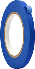 WOD MTC5 Colored Masking Tape, Blue, 3/8 inch x 60 yds. Colorful Teacher Painters Tape for Fun DIY Art & Crafts, Lab Labeling, Writable & Classroom Decorations