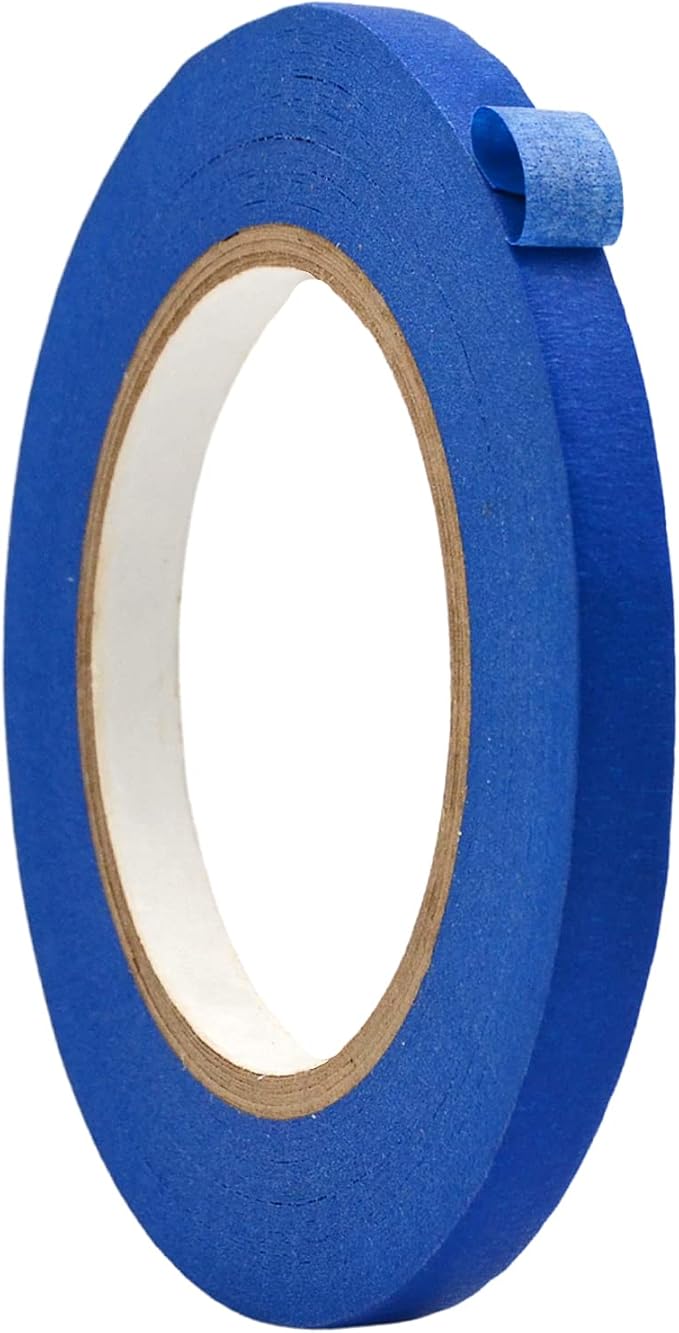 WOD MTC5 Colored Masking Tape, Blue, 1/4 inch x 60 yds. Colorful Teacher Painters Tape for Fun DIY Art & Crafts, Lab Labeling, Writable & Classroom Decorations