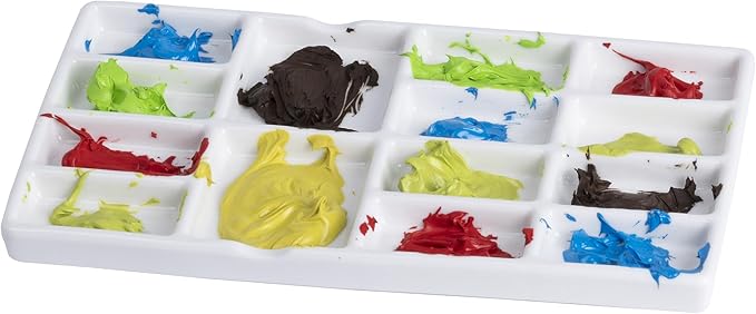 Travel Watercolor Palette,Portable Ceramic Palette with 14 Well,Metal Paint Box with Porcelain Palette(Silver Box)