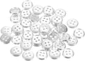 HARFINGTON 50pcs 16L Plastic Sewing Buttons 10mm 3/8" 4-Hole Round Replacement Craft Button for Coats Sewing Clothing and DIY, Silver