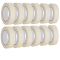 Lazybug studio Masking Tape 1 inch 12 Pack, Adhesive Painting Tape Bulk for General Purpose Use, 1 inch x 55 Yards x 12 Rolls, 660 Yards in Total