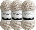 Soft Velvet Yarn Chenille for Crocheting Super Bulky 3x100g (3x74.3 yds) Baby Blanket Yarn for Knitting Amigurumi