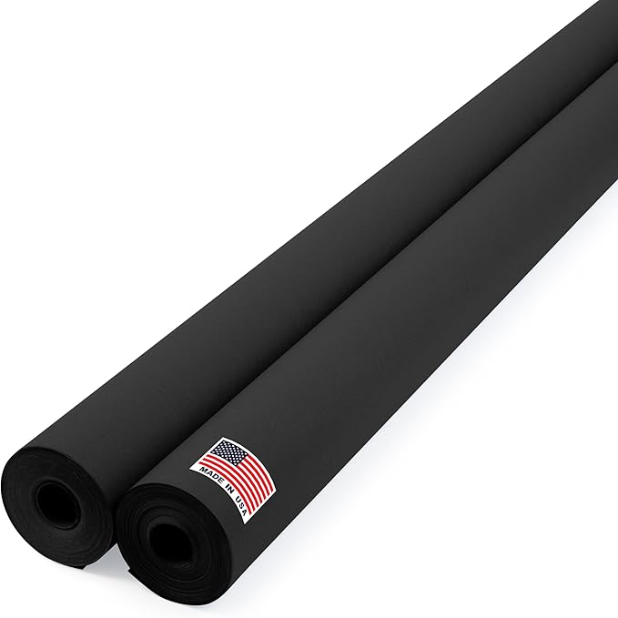 48" x 1200" (100 ft) Black Kraft Paper Roll (Value Pack of 2), 45 lbs Thickness, Made in USA Colored Kraft Paper for School, Bulletin Board - Odorless, Non-Toxic, Safe for Kids