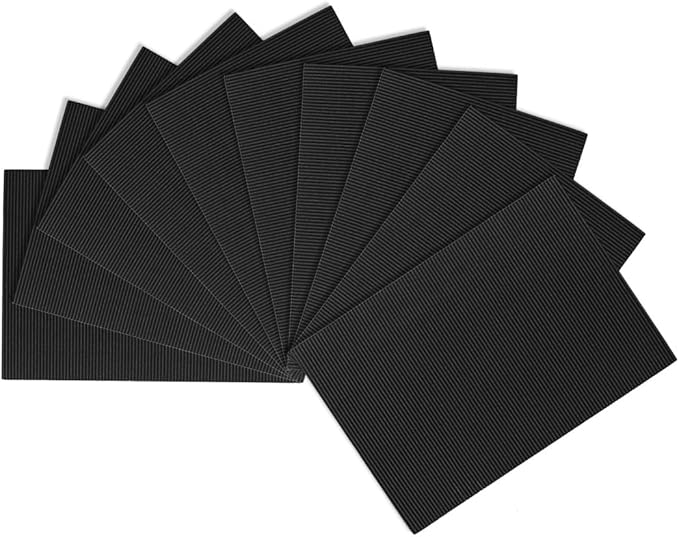 uxcell 10pcs Corrugated Cardboard Paper Sheets,Black,7.87-inch x 11.84-inch,for Craft and DIY Projects