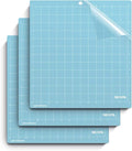 Nicapa Cutting Mat for Silhouette Cameo 3/2/1 (Light-Grip,12x12 inch 3pack) Adhesive&Sticky Non-Slip Flexible Square Gridded Blue Cut Mats Replacement Accessories Set Matts Vinyl Craft Sewing