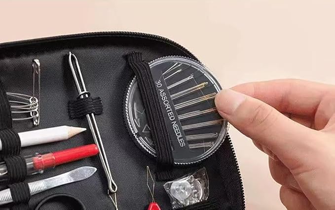 Sewing Kit for Adults,131Pcs Professional Sewing Supplies Accessories with Tailor Scissors,Premium Sewing Supplies Set 30 Needles,Yarn Snips and More for Travel Home Beginners (131)