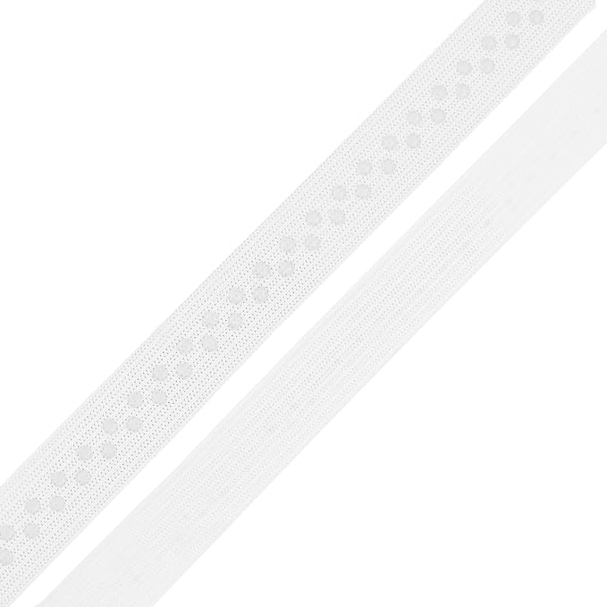 Mandala Crafts 0.5 Inch Elastic Silicone Gripper Tape for Clothing - 10 Yds Dotted Non Slip Elastic Band for Sewing - White Silicone Flat Fabric Stretchy Ribbon Straps